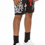 Weiv Mens Chrome Cross Skull Shorts
