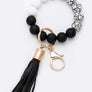 Silicon Printed Beads Tassel Bracelet Key Chain