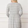 Stripe Bishop Sleeve Mini Dress