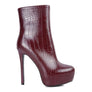 Orion High Heeled Croc Ankle Boot