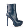 Orion High Heeled Croc Ankle Boot