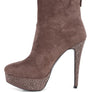 Espiree Microfiber High Heeled Ankle Boots