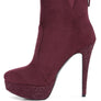 Espiree Microfiber High Heeled Ankle Boots