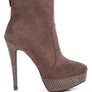 Espiree Microfiber High Heeled Ankle Boots