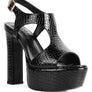 CROFT Croc High Heeled Cut Out Sandals