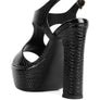 CROFT Croc High Heeled Cut Out Sandals