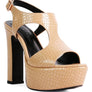 CROFT Croc High Heeled Cut Out Sandals