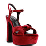 LIDDEL Velvet High Block Heeled Sandals