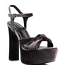 LIDDEL Velvet High Block Heeled Sandals