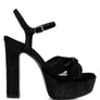 LIDDEL Velvet High Block Heeled Sandals