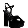 LIDDEL Velvet High Block Heeled Sandals