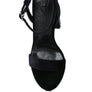 ZIRCON Diamante Studded High Block Heel Sandals