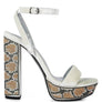 ZIRCON Diamante Studded High Block Heel Sandals