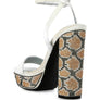 ZIRCON Diamante Studded High Block Heel Sandals