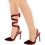 WALLIS Velvet Diamante Tie Up High Heeled Sandals