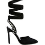 WALLIS Velvet Diamante Tie Up High Heeled Sandals