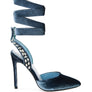 WALLIS Velvet Diamante Tie Up High Heeled Sandals