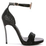 Straight Fire High Heeled Glitter Sandals