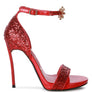Straight Fire High Heeled Glitter Sandals