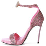 Straight Fire High Heeled Glitter Sandals