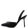 Firebird Velvet Diamante Heeled Slingback Mules