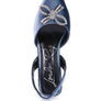 Firebird Velvet Diamante Heeled Slingback Mules