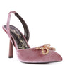 Firebird Velvet Diamante Heeled Slingback Mules