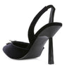 Firebird Velvet Diamante Heeled Slingback Mules