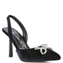 Firebird Velvet Diamante Heeled Slingback Mules