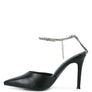 Joyce High Heeled Rhinestone Mule Sandals