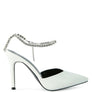 Joyce High Heeled Rhinestone Mule Sandals