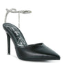 Joyce High Heeled Rhinestone Mule Sandals