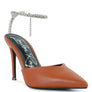 Joyce High Heeled Rhinestone Mule Sandals