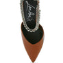 Joyce High Heeled Rhinestone Mule Sandals