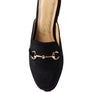 Velvet Buckled Flat Mules
