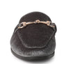 Velvet Buckled Flat Mules