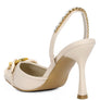 Pull Me Diamante Metal Chain Sandals