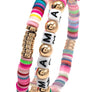 Mama Beaded Bracelets For Mother's Day Polymer Clay Colorful Surfeer Stackabel Beads Boho Summer Beach Jewelry
