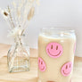 Smiley Face 16 Ounce Glass Cup