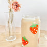 Strawberry 16 Ounce Glass Cup