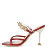 Social Bee Diamante Strap Heeled Sandals