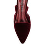 SALOME Burgundy Velvet Luxe Jewelled Flat Mules