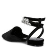 SALOME Burgundy Velvet Luxe Jewelled Flat Mules