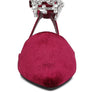 SALOME Burgundy Velvet Luxe Jewelled Flat Mules