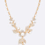 Crystal Pearl Statement Necklace Set