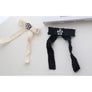 Tweed Ribon camelia Hair Pins Ivory