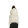 GILLIAM Beige High Platform Wedge Loafers