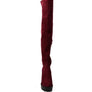 Maple High Block Heeled Faux Suede Long Boots
