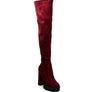 Maple High Block Heeled Faux Suede Long Boots