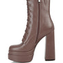 Meows Faux Leather High Heeled Ankle Boots